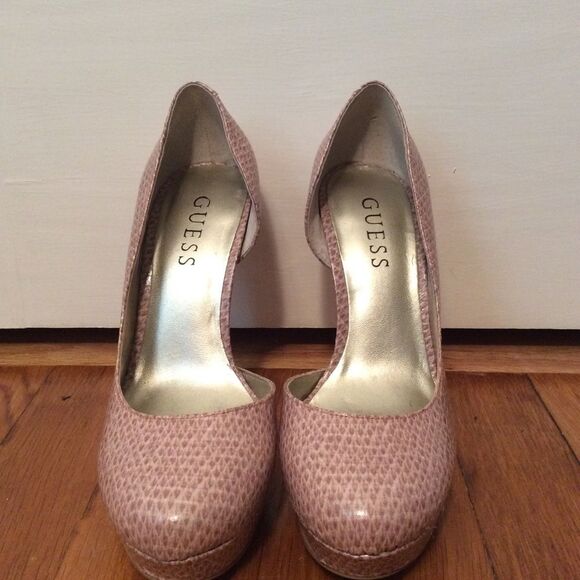 GUESS blush pink snakeskin platform pump heels - Picture 7 of 10